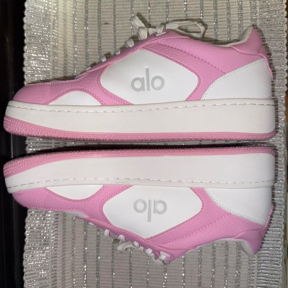 Alo Pink and White Sneakers